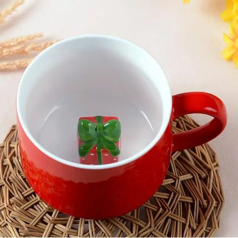 Tasse De Noël - Tasse En Céramique À Motif 3D Bonhomme De Neige Père Noël Arbre De Noël - Idéale Pour Café Chocolat Chaud Thé - 1 Pièce