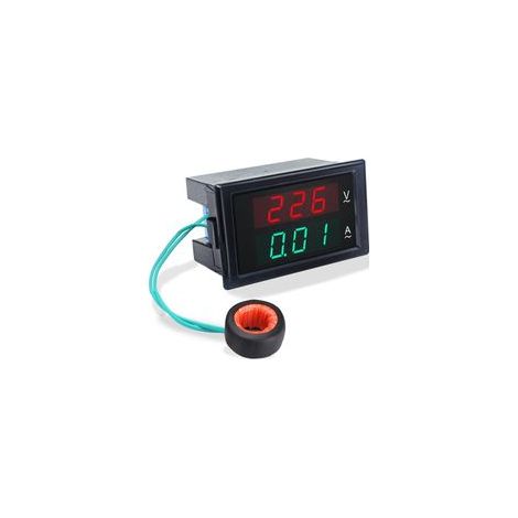 Voltmètre Ampèremètre Numérique AC 80 300V 0 100A Tension Courant Metre Volt Amp Afficheur Voltmètre Ampérage Multimètre 2 en 1 avec Transformateur (1/5)