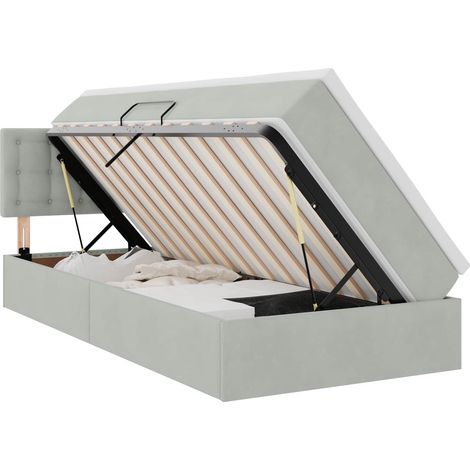 Maison Exclusive - Letto con contenitore LED e materasso Grigio Chiaro