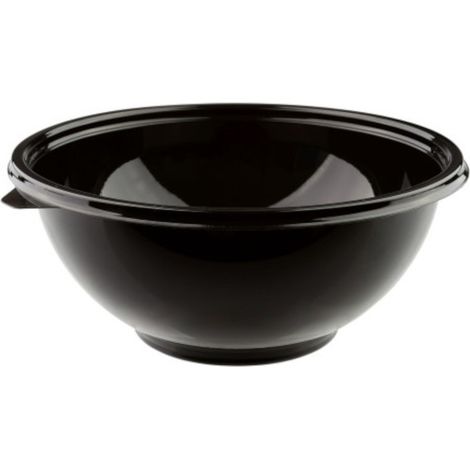 D-Work Saladier Rond Noir Cristal 2250 ml - D. 26 x H. 9 cm - PET Réutilisable - Élégance et Praticité pour vos Repas (1/3)