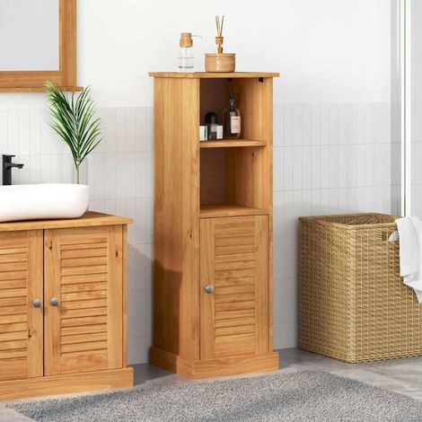 vidaXL Mobile da Bagno VIGO marrone ambrato 37 x 34 x 110 cm (1/5)