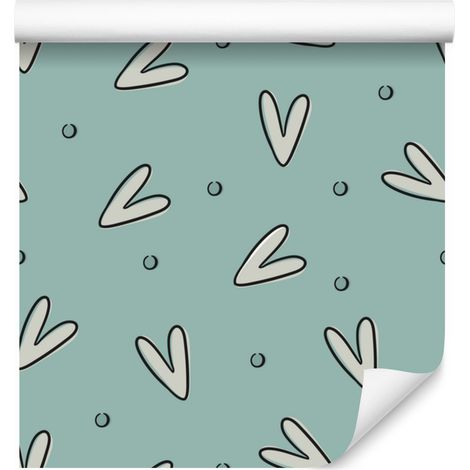 Carta da parati astratta con cuori marini 50x1000 cm (1/5)