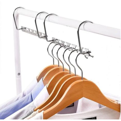 cintres métalliques gain de place supports rangement antidérapants multi-trous magiques pour pantalons et robustes 2 (1/5)