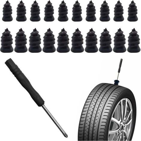 21 Pcs Tubeless Tire Puncture Repair Kit reparation pneu voiturewith Mushroom Avec tournevis,kit anti crevaison voiture Plug for Tyre Punctures and Flats on Cars,Motorcycles,Trucks Tractors (1/5)