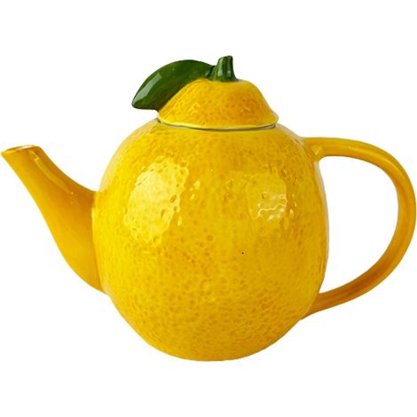 Gelbe Zitronen-Teekanne aus Keramik für Aufgüsse und Tee, ideal für Geschenke und Küchendekoration