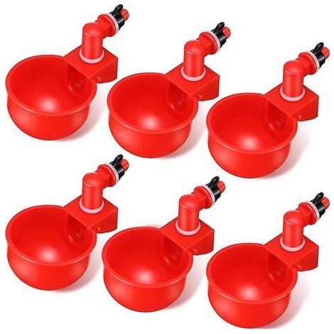 Lot de 6 bols à boire automatiques pour volaille en plastique pour poulet et canard (1/2)
