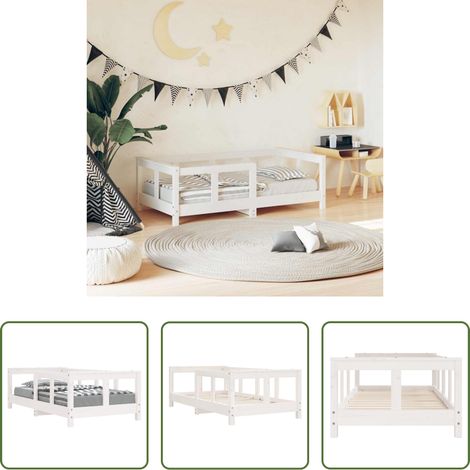 vidaXL Massivholz Kinderbett - Kinderbett Weiß 70x140 cm Massivholz Kiefer (1/5)