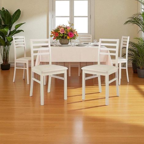 Sedia cucina legno seduta ecopelle - Beige Tropea 2 sedie (1/3)
