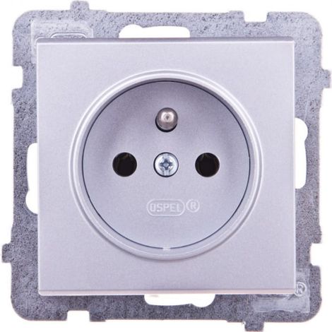 Sonata Einzelsteckdose mit/ohne Steckdose, matt silber GP-1RZ/m/38
