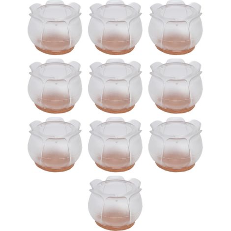 Lot de 10 protège-pieds de chaise, de table ou de bureau, antidérapants, en feutre de caoutchouc, taille M (1/5)
