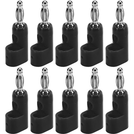 Connecteurs banane empilables de 4mm, 10 pièces, fiches sans soudure pour accessoires de sécurité, noir (1/5)