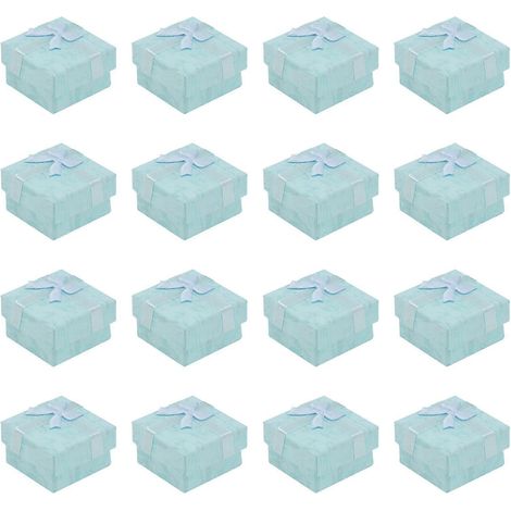 24 boîtes de rangement pour bijoux (boucles d'oreilles, bracelets, colliers) - Bleu-4.00X4.00X2.50CM-Blue (1/2)