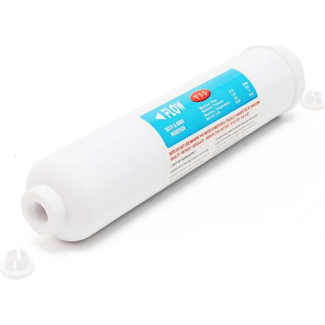 Naturewater Filtre charbon actif – 10 / 254 mm – Perméabilité 5 µ / 1500 l/h – Cartouche Gourmet T33 – Filtration de chlore et de métaux lourds – Purification Eau potable et de robinet"
