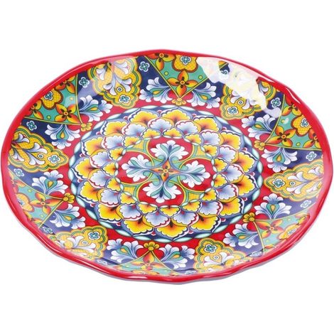 Ad Trend Piatto Frutta Rian in Melamina D 22 Cm H 2 Cm Rosso Blu