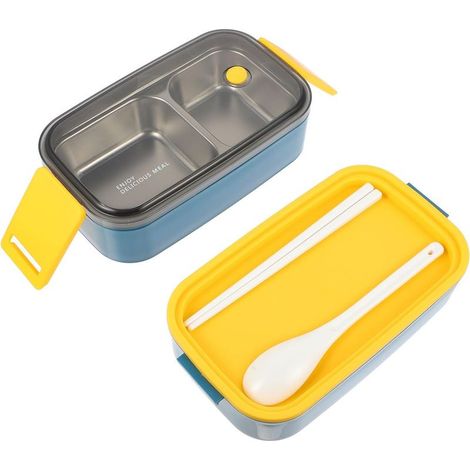Boîte à lunch Bento double compartiment en acier inoxydable (1/5)
