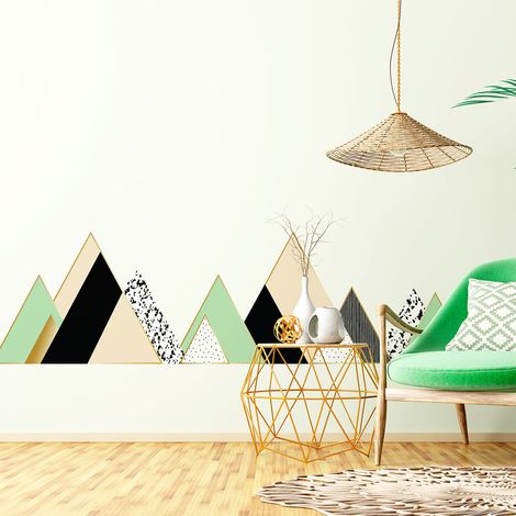 Stickers muraux - Décoration chambre salon - Autocollant Sticker mural géant montagnes scandinaves IMATONG - 40x60cm (1/5)