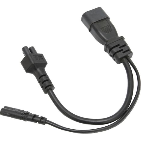 Câble d'alimentation IEC320 C14 mâle vers C5 C7 femelle, 1 entrée, 2 sorties, 10 A, 250 V, étanche, pour moniteurs LCD (1/5)