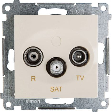 Simon 54 RD/TV/SAT porta antenna passante color crema dasp.01/41