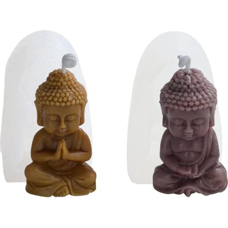 Moule à Bougie En Silicone Bouddha - Moule à Bougies De Statue De Bouddha, Moule à Savon Fait Main Bricolage, Moule En Silicone Pour Décoration De Gateau, Chocolat, Savon, Cire De Soja, Artisanat