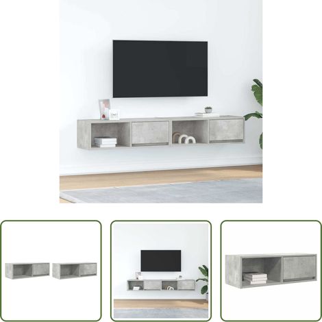 Meuble tv bois d'ingénierie - Meubles TV 2 pcs gris béton 80x31x25,5 cm bois d'ingénierie (1/5)