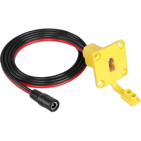 Cordon d'alimentation pour le montage des panneaux : 14AWG XT60 mâle vers DC 5,5 mm x 2,1 mm femelle, compatible avec les panneaux solaires pour vélos électriques (3,2 pi 5525-MF). (1/5)