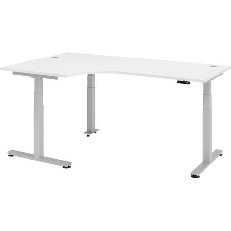 bümö Schreibtisch elektrisch XDSM Eckform: 200 x 120 cm  Weiß (1/5)