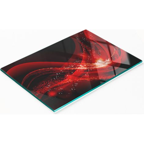 Tabla de cocina de vidrio duradera y elegante con estampado abstracto de 80x52 cm. (1/5)