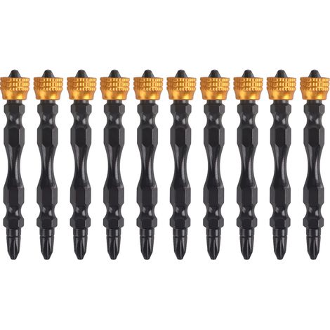 Lot de 10 embouts cruciformes PH2 magnétiques pour visseuse électrique, queue hexagonale 1/4in (1/5)