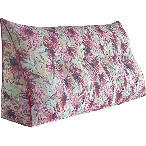 VERCART Großes Bettruhe Keilkissen, Lang Lesekissen, Dekoratives Kopfteilkissen, Dreieckiges Rückenkissen, Loungekissen für Tagesbett oder Couch,Rosa,140x50x20CM