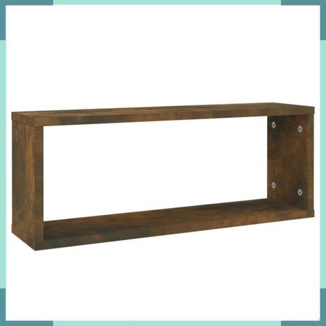 étagère murale en forme de cube - 815926 - chêne fumé - bois d'ingénierie - lot de 6 (60x15x23 cm) (1/5)
