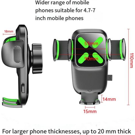 Support de téléphone pour voiture, support de téléphone pour pare-soleil, support de téléphone portable rotatif et rétractable pour voiture (1/5)