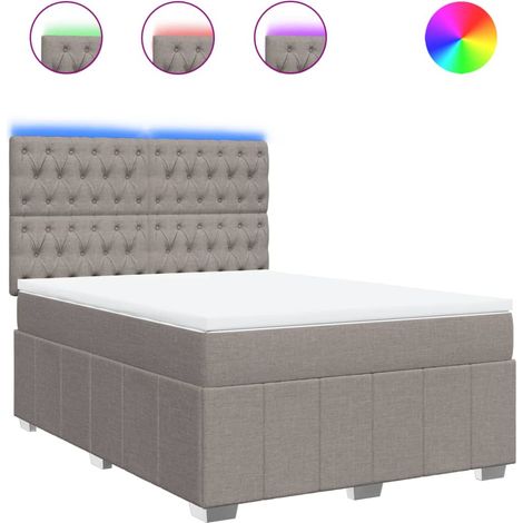 Maison Exclusive - Giroletto a Molle con Materasso Tortora 140x190 cm in Tessuto (1/5)