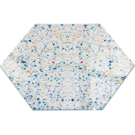 Plaque en verre trempé décorative de sol avec impression sous cheminée Motif texturé abstrait h40 cm (1/5)