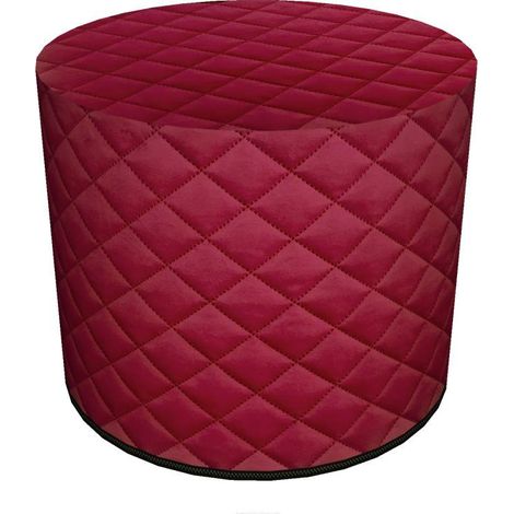 Pouf decorativo rotondo color bordeaux reale (1/5)