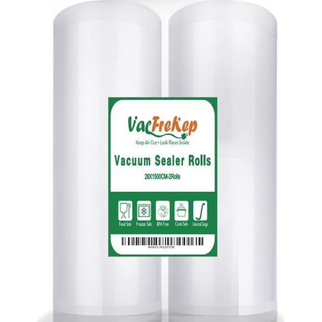 2Rouleau 28x1500cm Pour Machine Sous Vide,Rouleau Sac Sous Congelation Vide Alimentaire sans BPA(3000cm au total) (1/5)