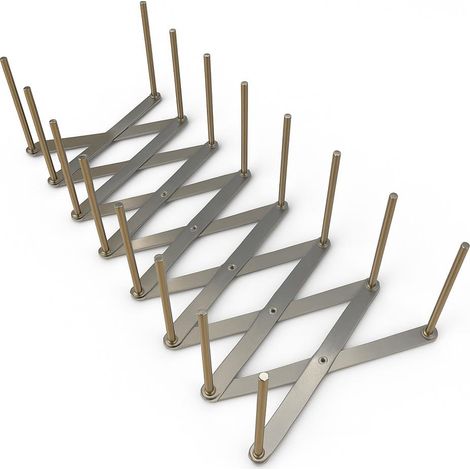 Soporte organizador de tapas, platos y tablas con compartimentos de acero inoxidable (1/5)