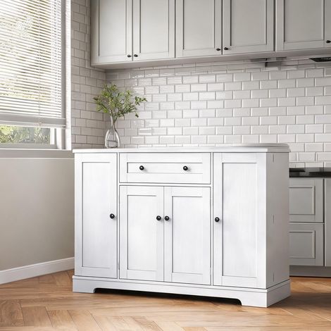 Buffet coloris blanc en MDF 54,3 x 15,8 x 33,5 cm (1/5)