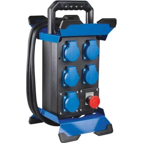 Sodise – Coffret de chantier mobile 5 prises 230V – 3600W – Disjoncteur différentiel 30mA – Arrêt automatique – Poignée ergonomique