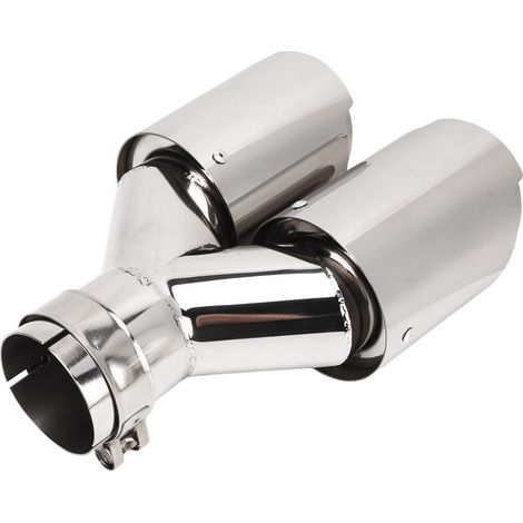Embout d'échappement double sortie 63mm intérieur 89mm extérieur en forme de Y, acier inoxydable 304 poli miroir, universel pour voiture (1/5)