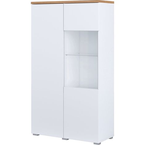 Vaisselier 2 portes Liko Blanc et Bois