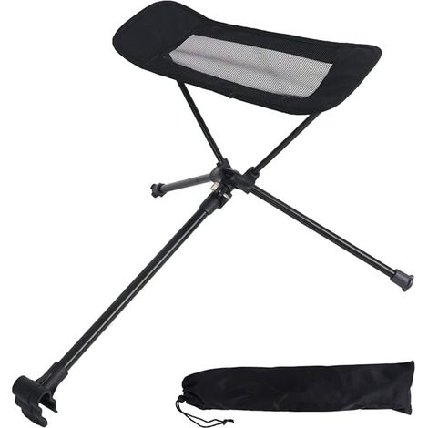 Kit de repose-pieds et repose-jambes pliable et rétractable portable pour chaise de camping, chaise longue inclinable pliante, chaise de plage (noir) (1/5)