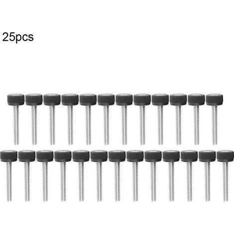 25 Vis à Molette en Acier Inoxydable Moleté avec Capuchon Nylon Filetage Complet 6-32 Pièces Robot Industriel (1/5)