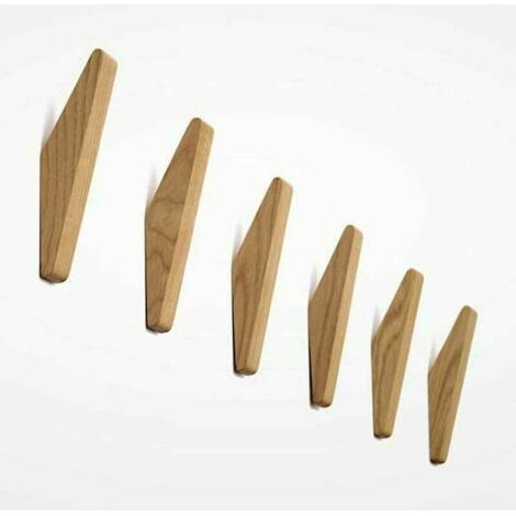 Pair 6er Set Vintage Holzgarderobenhaken, Holzgarderobenhaken, Tragkraft 5kg, Wandhaken, Bademantelhaken, Huthaken, Kleiderhaken, Mehrzweckhaken, Schlüsselhaken (6er Set) (1/5)