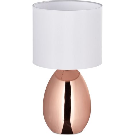 Lampada da comodino moderna originale per camera salotto 33,5 x 18 cm con interruttore in metallo argentato 130017030