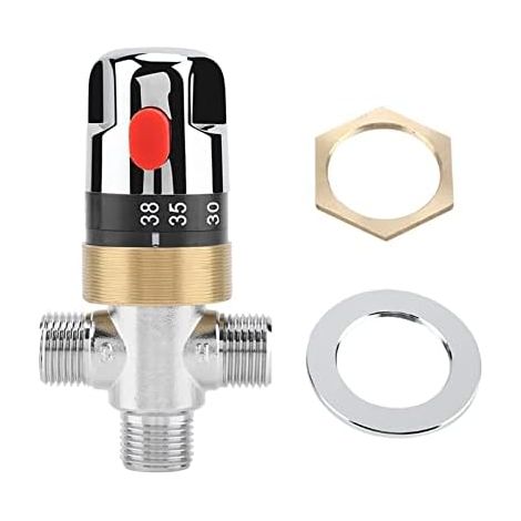 Mitigeur thermostatique en laiton massif contrôle de thermostat de bassin à température de l'eau pour système de douche solaire dans la salle de bains et la cuisine (1/5)