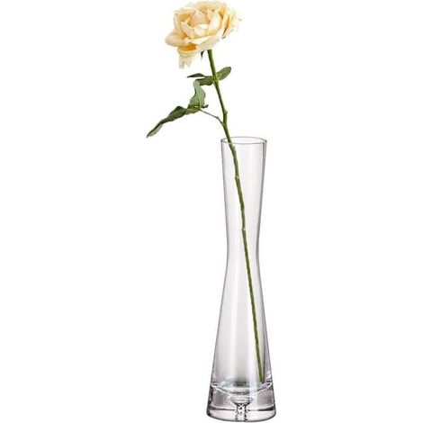 Vase à bourgeon transparent, vase en verre style vintage, vase décoratif pour une seule tige, idéal pour la maison, le bureau ou un mariage - 20 cm (1/5)