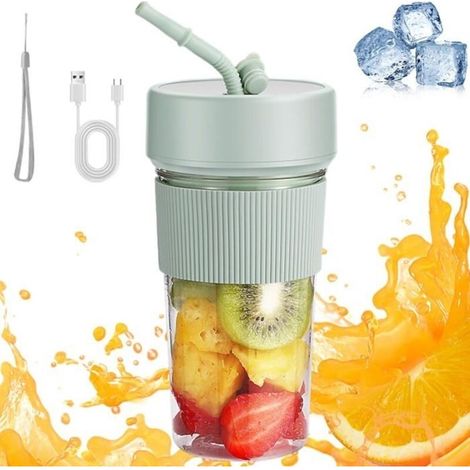 (Green)Portable Electric Juicer, BPA-Free, USB Rechargeable, for Smoothies and Milkshakes, for Travel, Gym, Green (1/5)