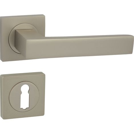 DOMINO Poignée de porte QUBIK-QR M91 BB Poignée avec rosace BB pour clé Nickel satiné (1/5)