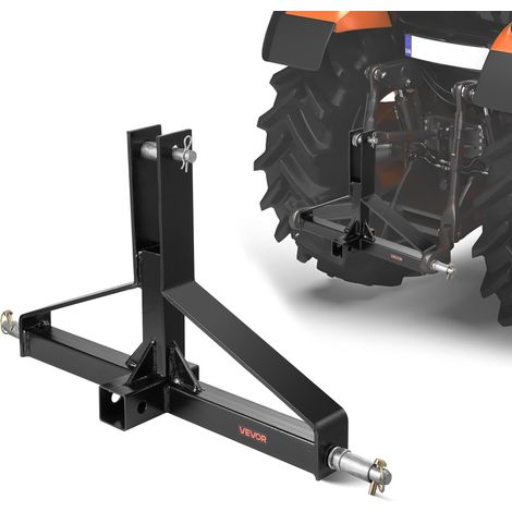 VEVOR Attelage 3 Points avec Recepteur 5 cm, Fixation Rapide 3 Points pour Tracteur de Categorie 1, Capacite de Charge 1360 kg, Adaptateur Barre de Remorquage Robuste pour Effectuer Travaux Agricoles