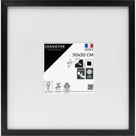 Cadre Photo Noir 30x30 cm et 30x30 cm - Convient au A4 – Baguette fine et minimaliste - Cadre Photo Wild en Résine recyclée, Fabriqué en France - Verre acrylique Incassable (1/5)